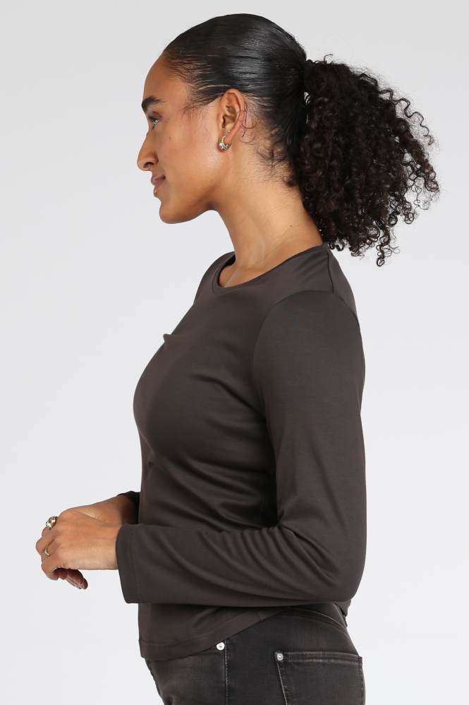 Zaida 356002 T-shirt lange mouw Bruin