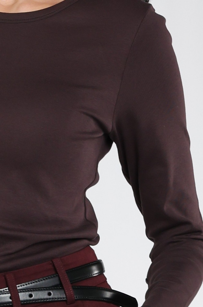 Co'couture 500409 T-shirt lange mouw Bruin