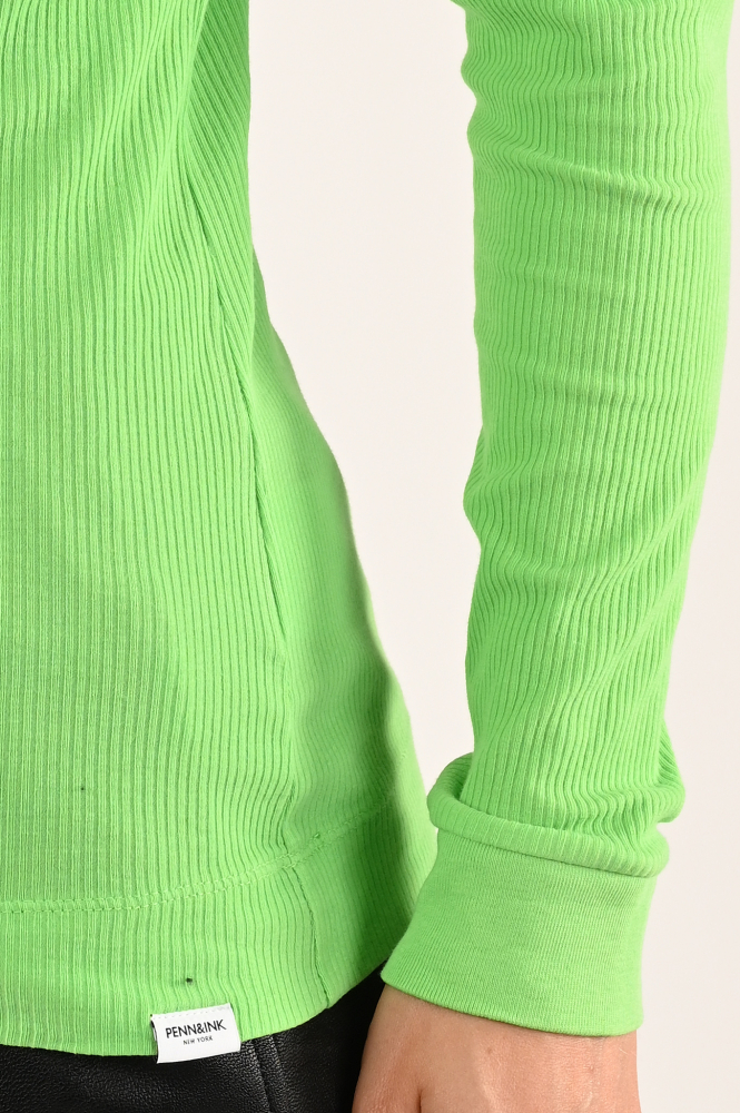 Penn & Ink W24F1521 T-shirt lange mouw Groen