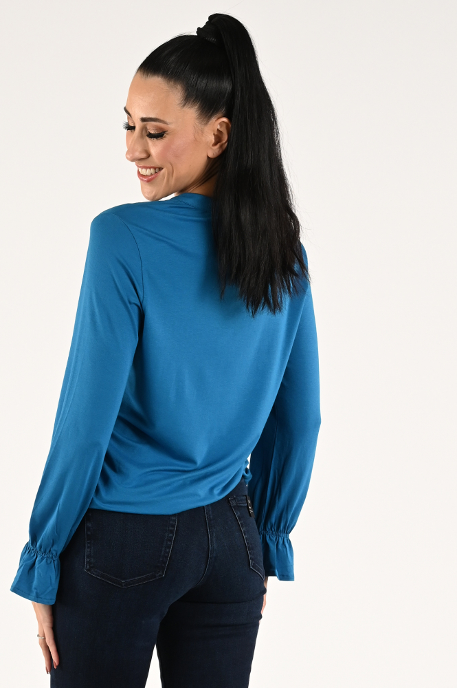 KYRA Destiny-w23 T-shirt lange mouw Blauw