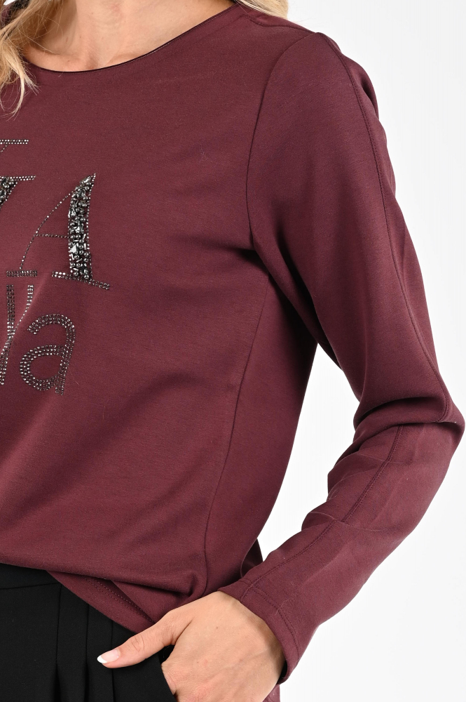 Monari 808858 T-shirt lange mouw Paars