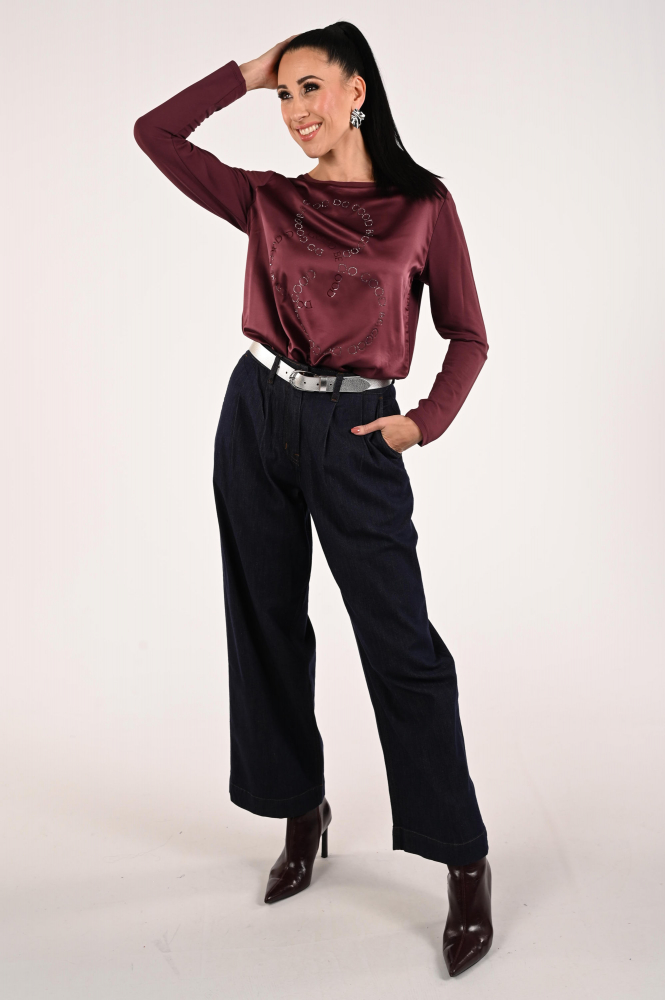 Monari 808839 T-shirt lange mouw Rood