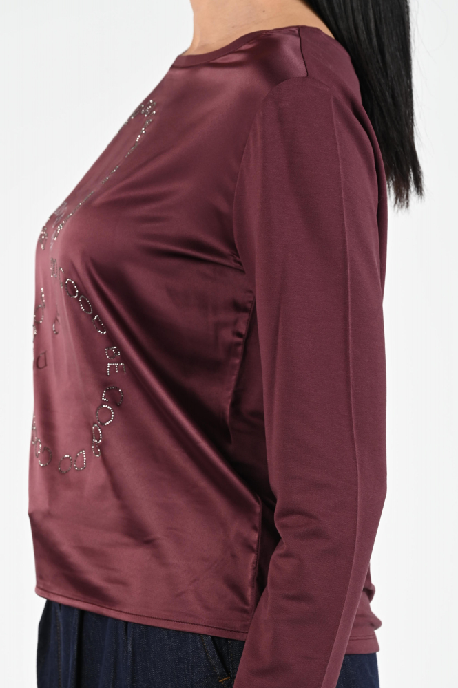 Monari 808839 T-shirt lange mouw Rood