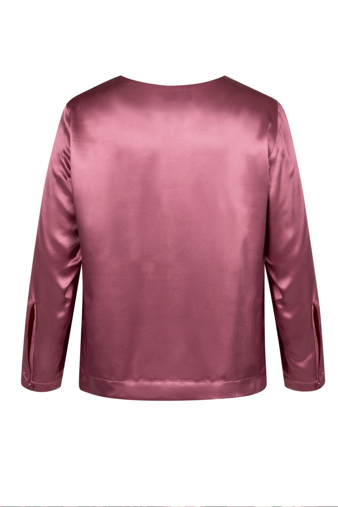 Studio Anneloes Madison satin top T-shirt lange mouw Roze
