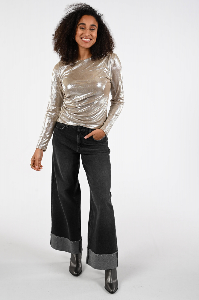 Co'couture 33204 T-shirt lange mouw Goud