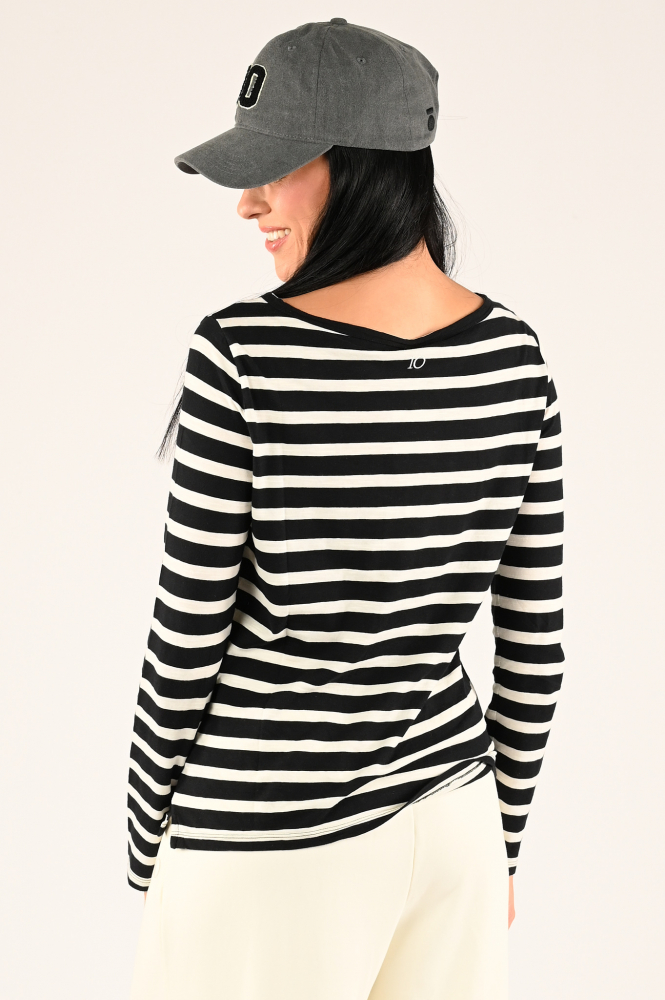 10 Days 20-771-4203 T-shirt lange mouw Zwart
