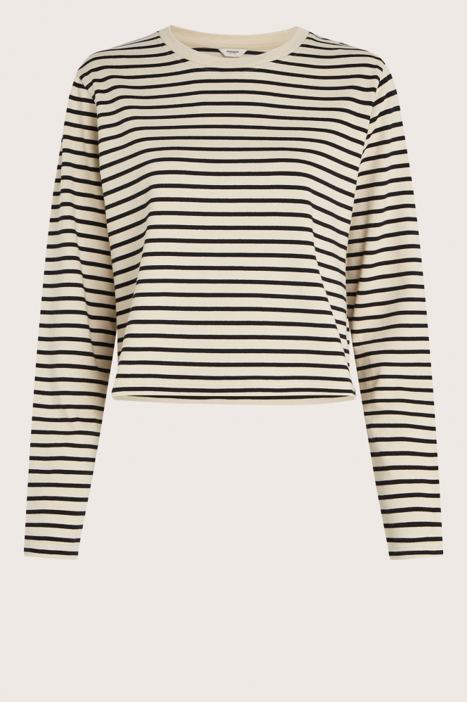 Penn & Ink W24F1516 T-shirt lange mouw Zwart