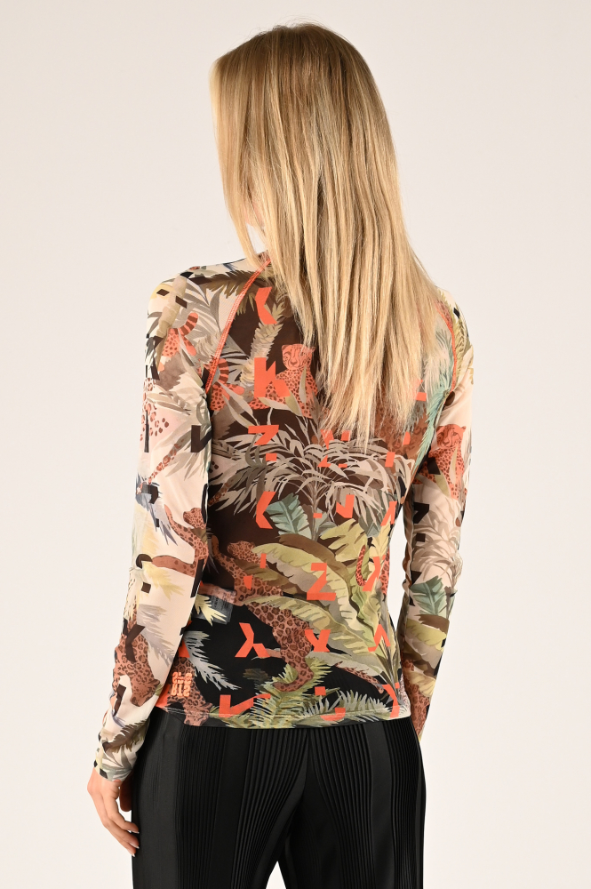 Marc Cain XS 48.03 J01 T-shirt lange mouw Zwart