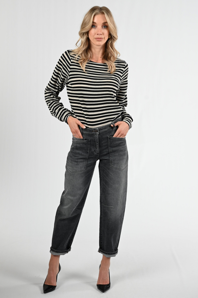 Geisha 52563-47 T-shirt lange mouw Zwart