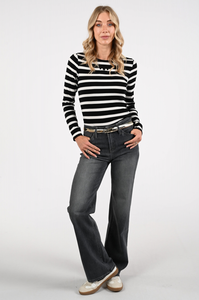 Co'couture 43007 granny T-shirt lange mouw Zwart