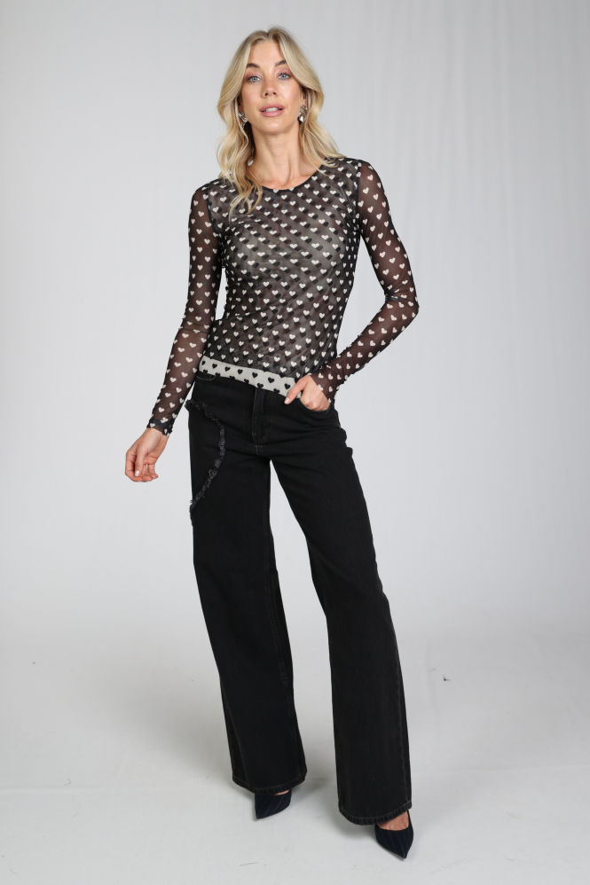 Fabienne Chapot CLTTOP80AW260285 T-shirt lange mouw Zwart
