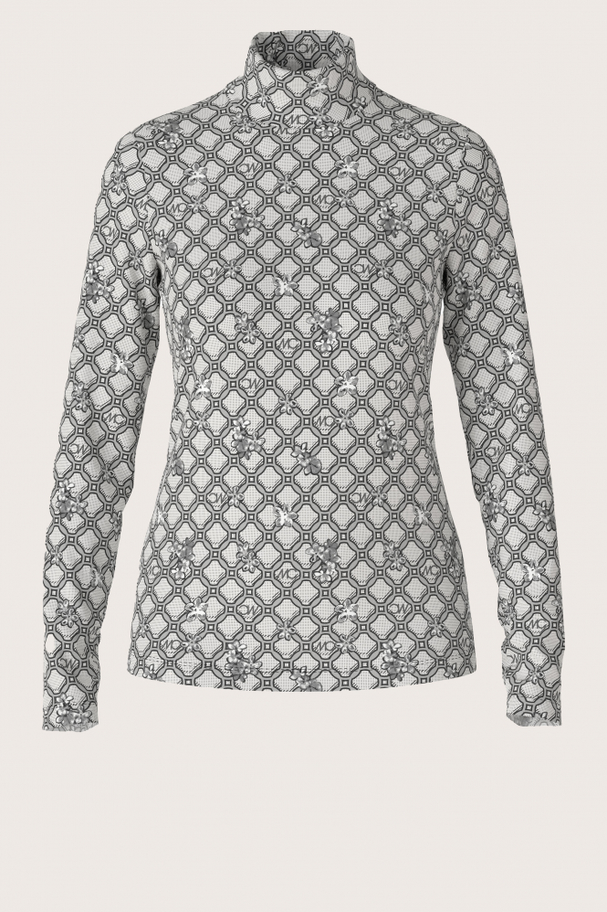 Marc Cain XS 48.52 J26 T-shirt lange mouw Grijs