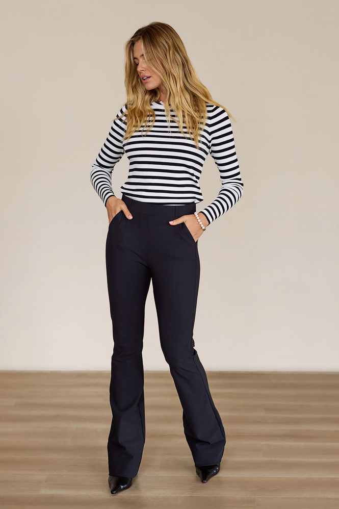 L.O.E.S. by Studio Anneloes Luna stripe pullover T-shirt lange mouw Wit