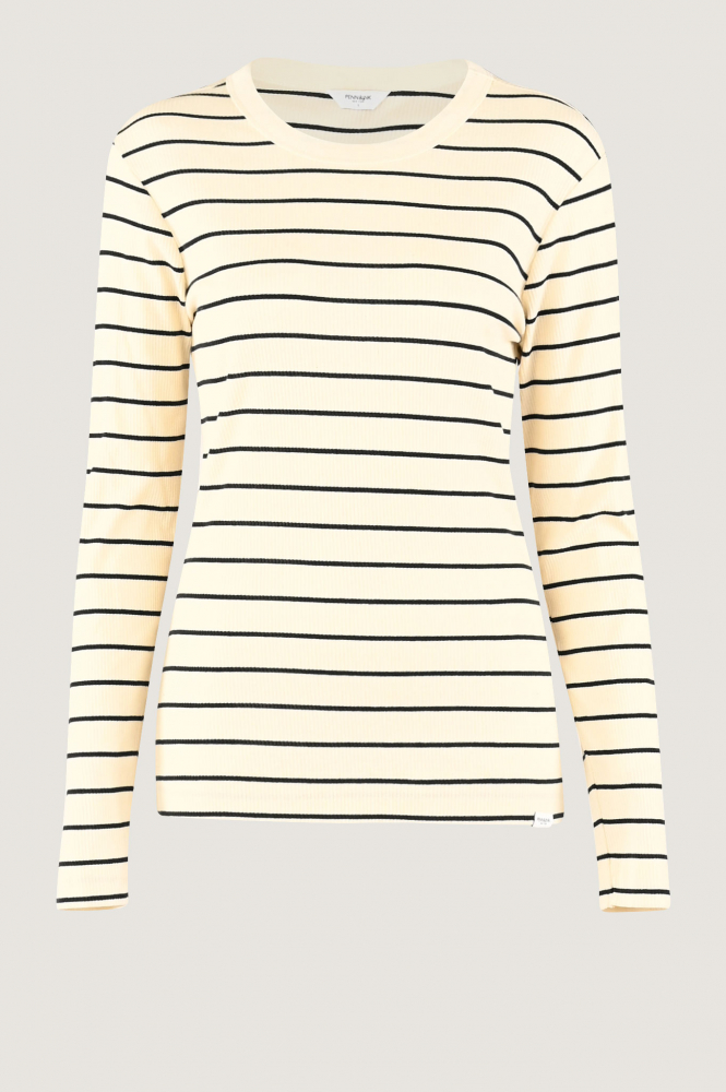 Penn & Ink W24F1545 T-shirt lange mouw Beige