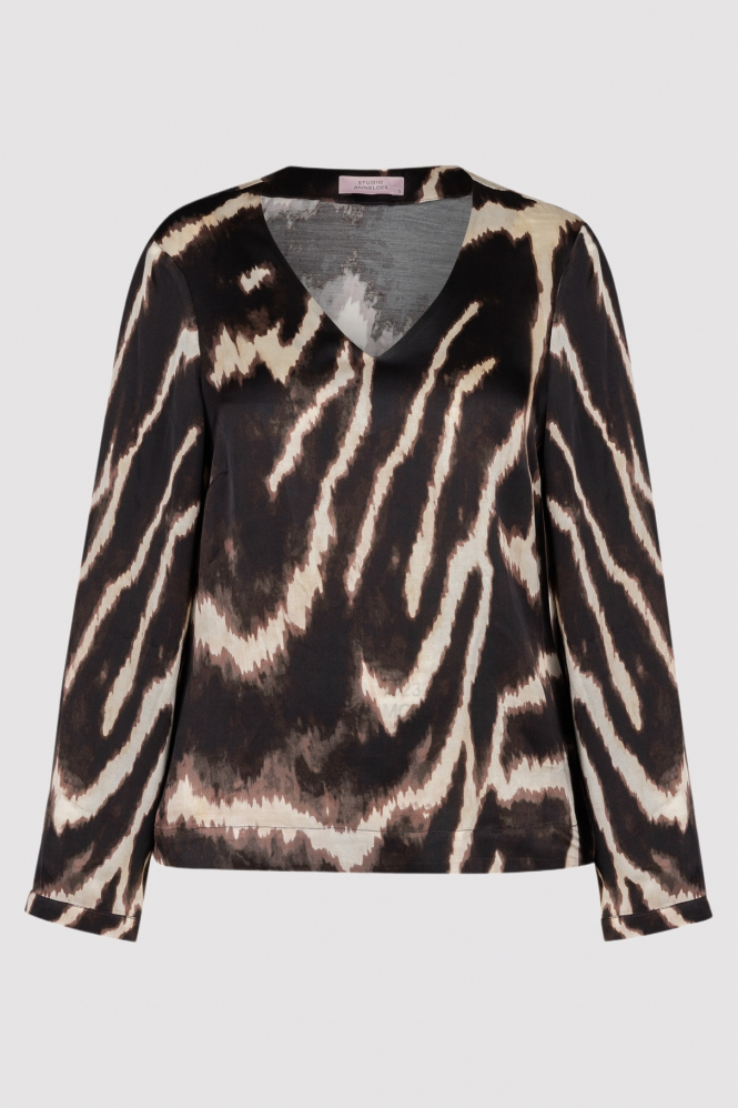 Studio Anneloes 13572 Madison T-shirt lange mouw Bruin