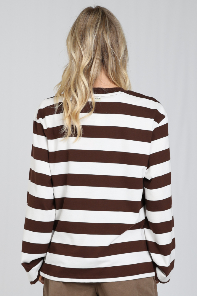 Pom Amsterdam SP9714 Joy T-shirt lange mouw Bruin