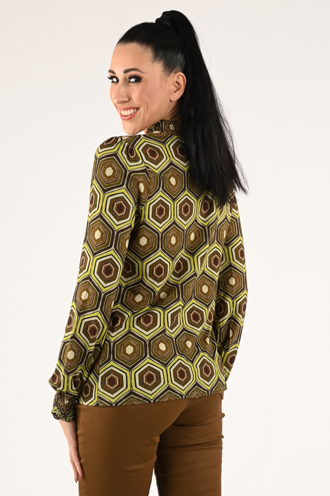 Geisha 33952-20 T-shirt lange mouw Bruin