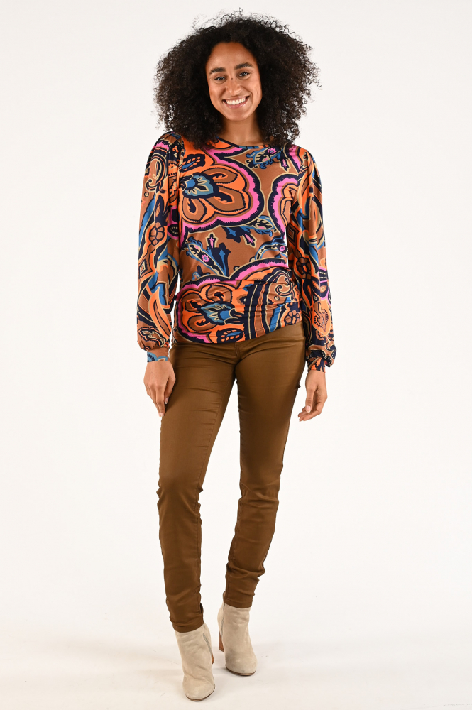 Geisha 32651-20 T-shirt lange mouw Bruin