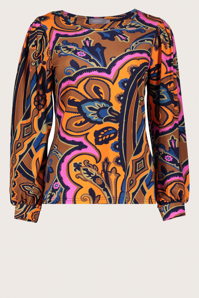 Geisha 32651-20 T-shirt lange mouw Bruin