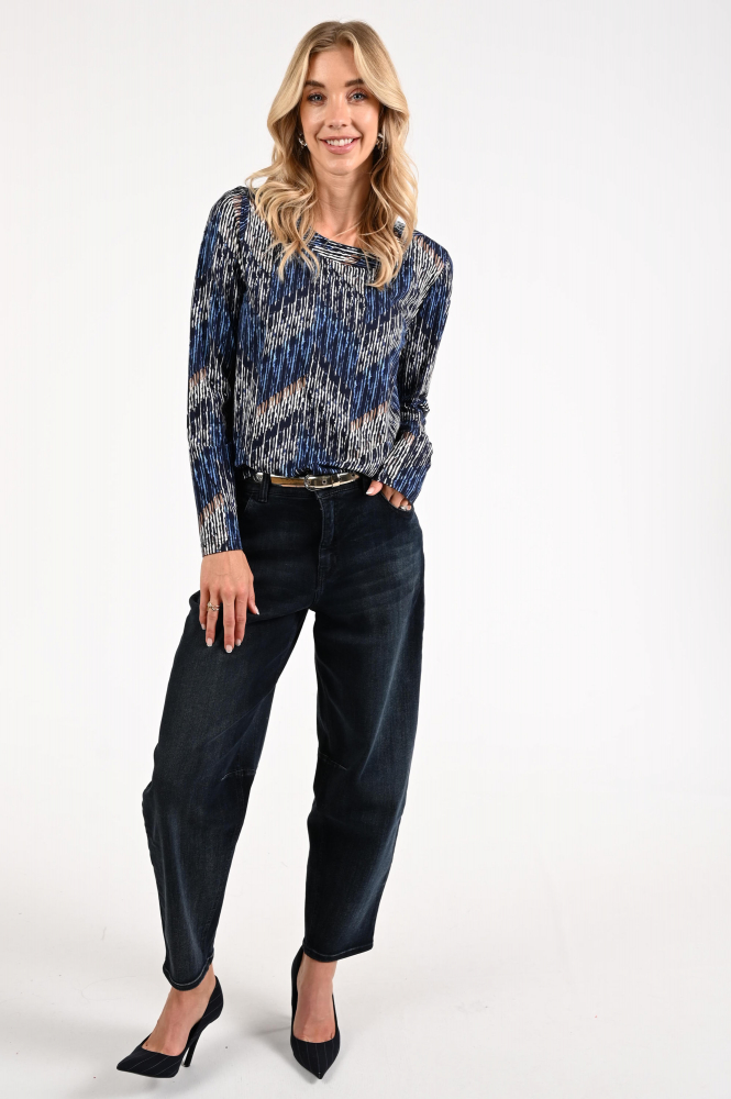 Roberto sarto 531197 T-shirt lange mouw Blauw