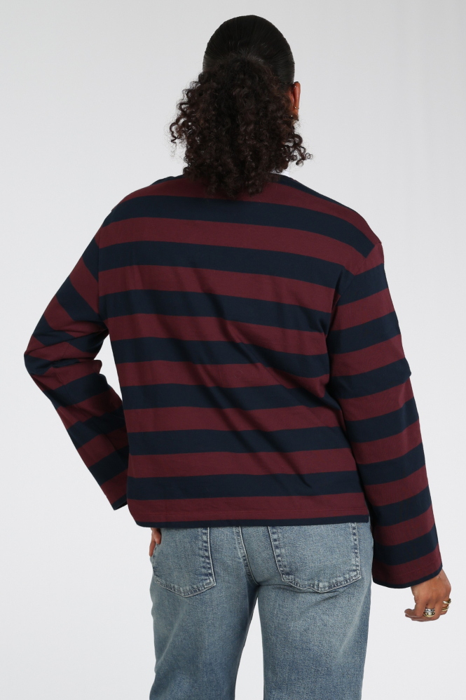 Penn & Ink W26F1919 T-shirt lange mouw Rood