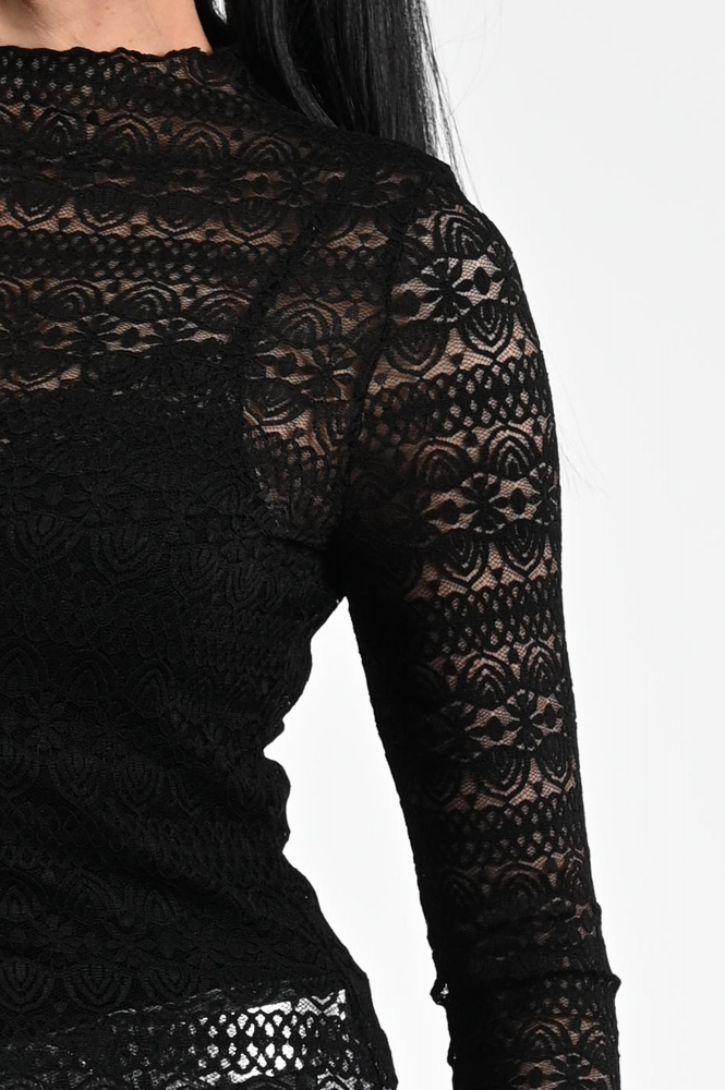 Oui 95583 Shirt turtle neck Zwart
