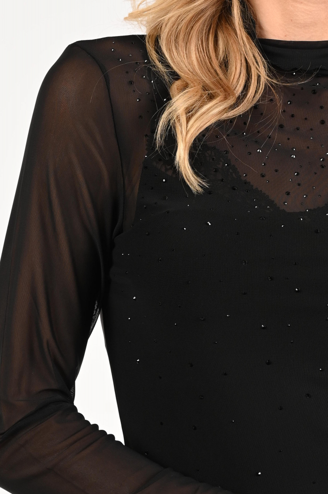 Marc Cain ZC 48.15 J47 Shirt turtle neck Zwart