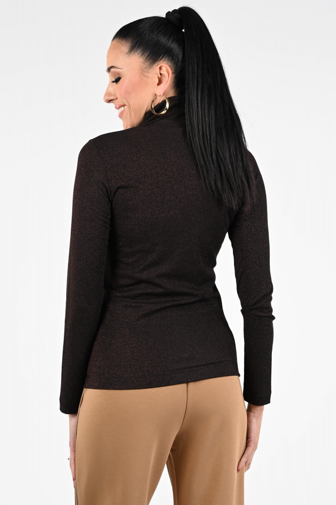 Marc Cain ZC 48.28 J34 Shirt turtle neck Bruin