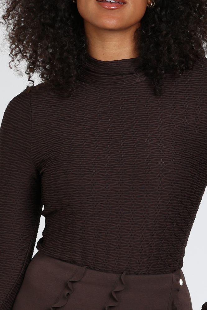 Marc Cain BC 48.36 J11 Shirt turtle neck Bruin