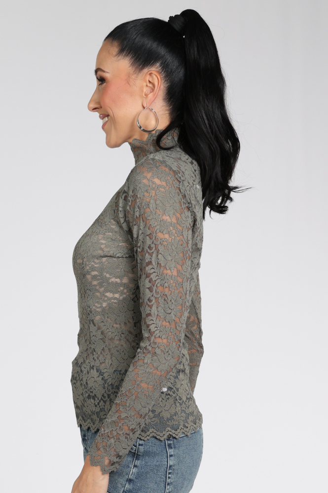 Neo Noir 161473 Liza Shirt turtle neck Groen