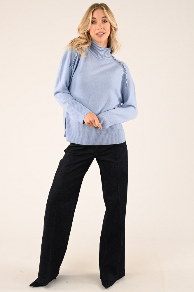 Marc Cain XC 41.50 M68 Shirt turtle neck Blauw