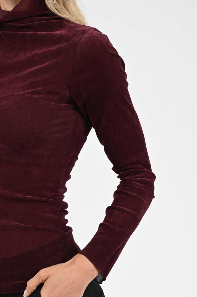 Luisa Cerano 328196-3694 Shirt turtle neck Paars