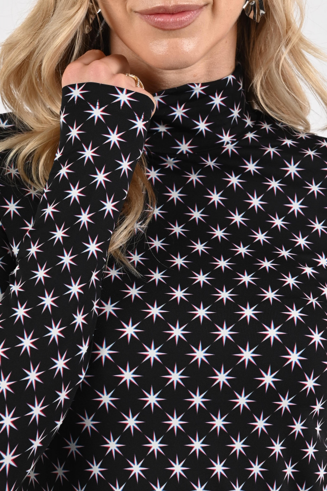Marc Cain ZS 48.52 J69 Shirt turtle neck Zwart