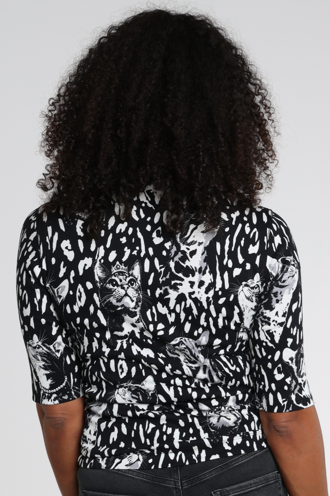 Marc Cain BS 48.50 J39 Shirt turtle neck Zwart
