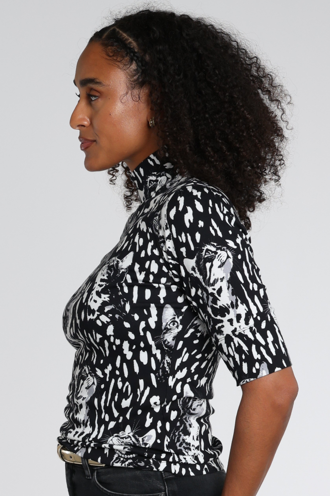 Marc Cain BS 48.50 J39 Shirt turtle neck Zwart