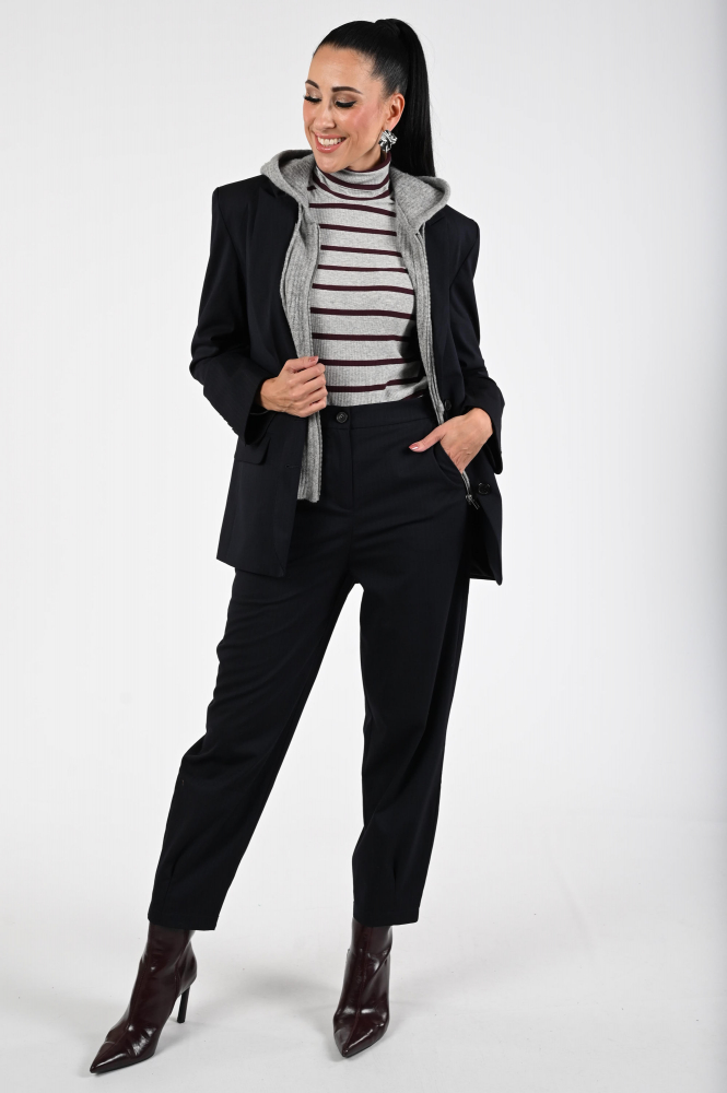 Penn & Ink W25F1720-STM Shirt turtle neck Grijs
