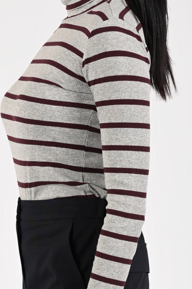Penn & Ink W25F1720-STM Shirt turtle neck Grijs