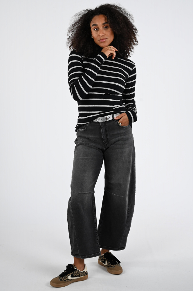 Penn & Ink W25F1720-STM Shirt turtle neck Grijs