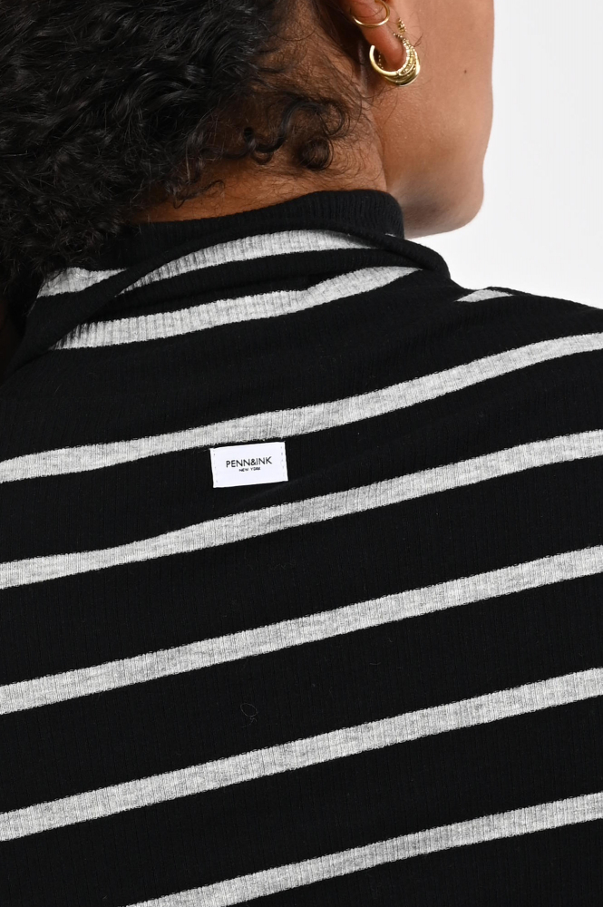 Penn & Ink W25F1720-STM Shirt turtle neck Grijs