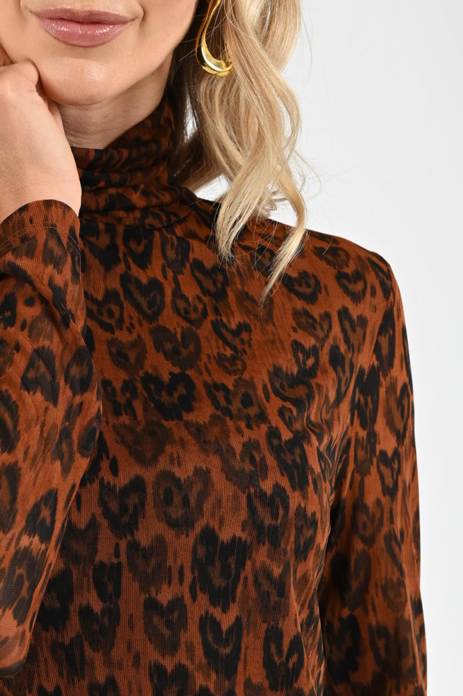Fabienne Chapot CLTTOP49AW250206 Shirt turtle neck Bruin