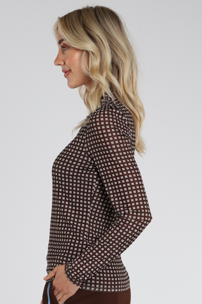 Pom Amsterdam SP9783 Romi Shirt turtle neck Bruin