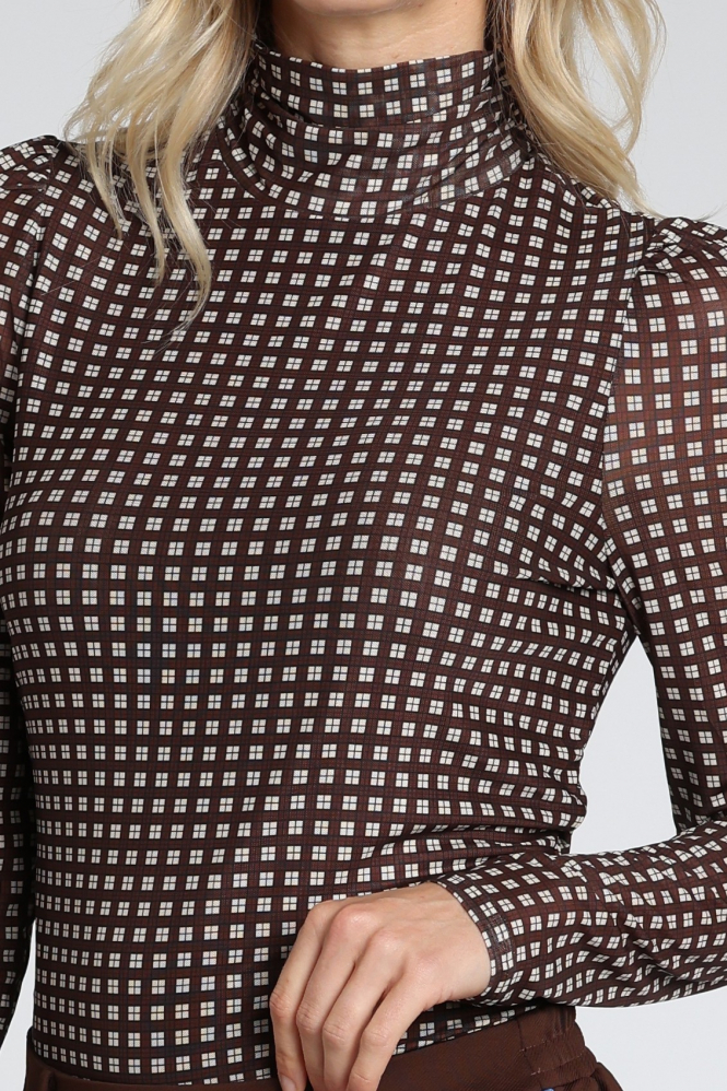 Pom Amsterdam SP9783 Romi Shirt turtle neck Bruin