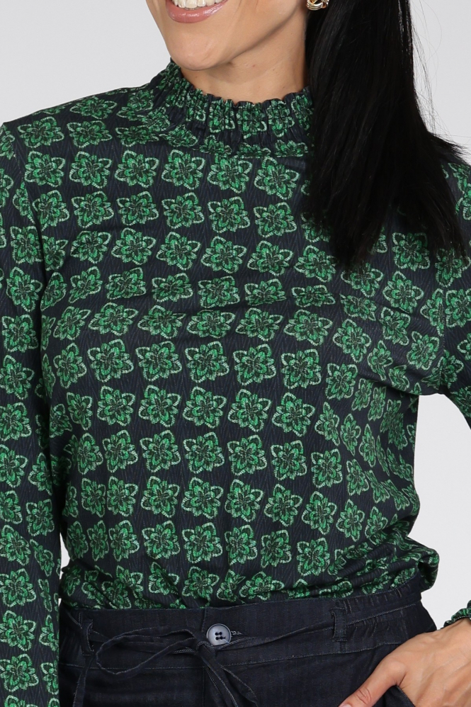 Geisha 62660-20 Shirt turtle neck Groen