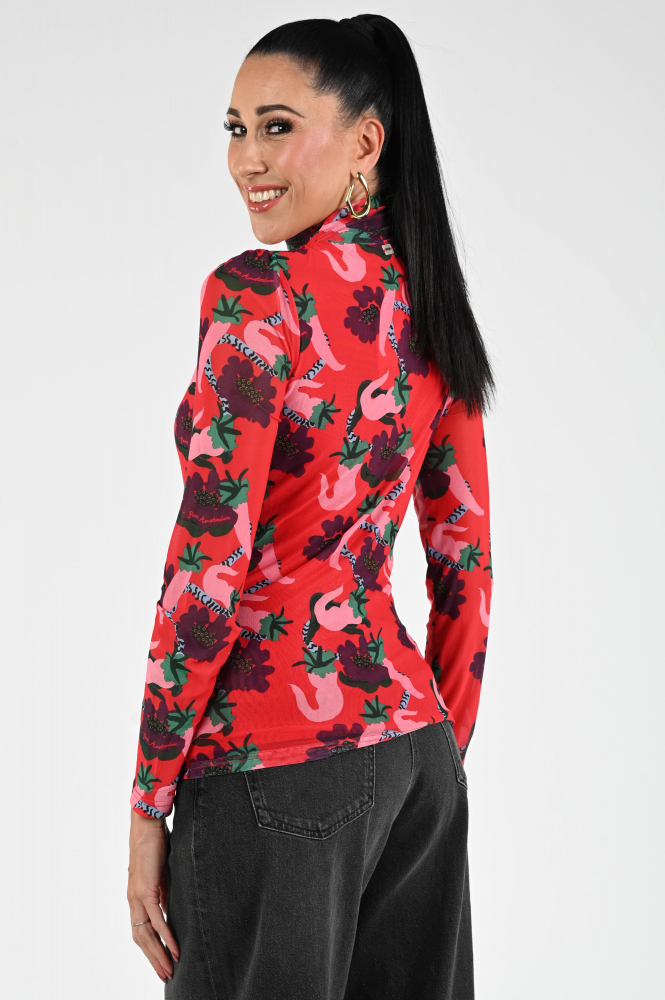 Pom Amsterdam SP9278 Shirt turtle neck Rood