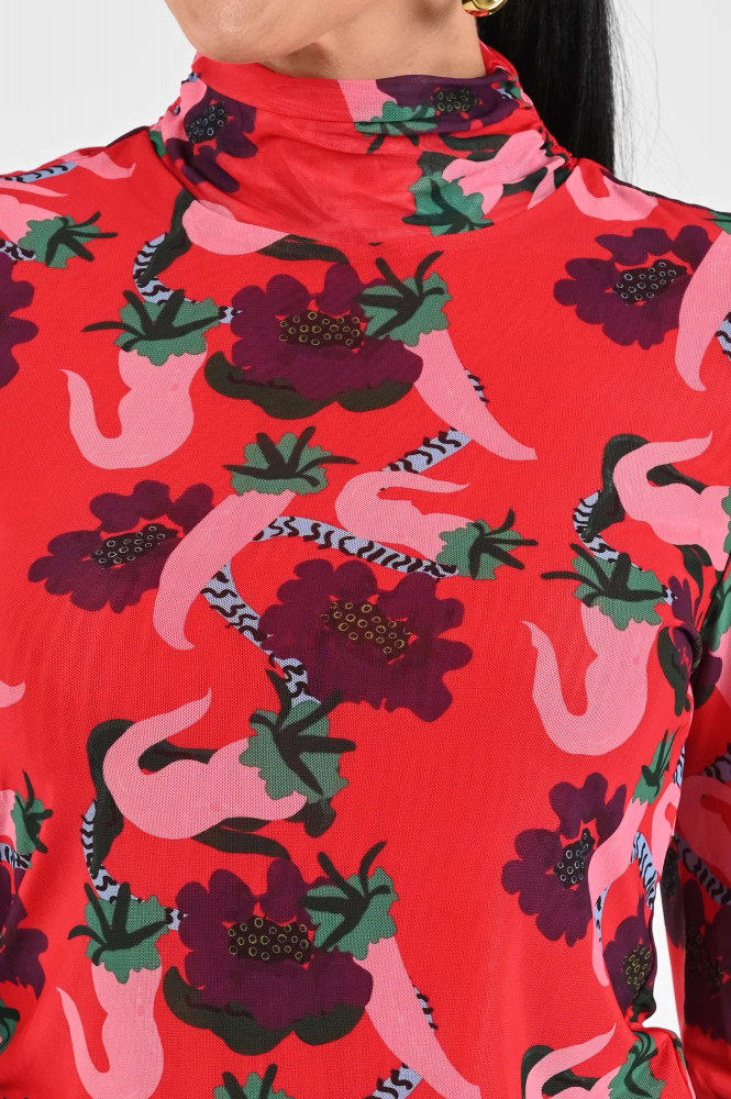 Pom Amsterdam SP9278 Shirt turtle neck Rood