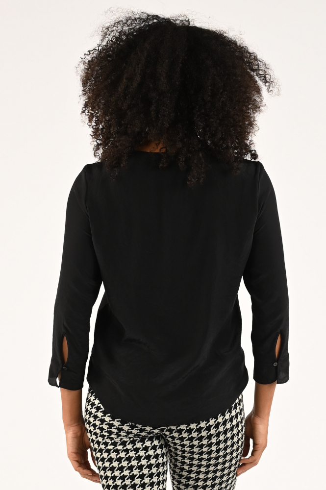 Luisa Cerano 2875041687 Blouse driekwart mouw Zwart
