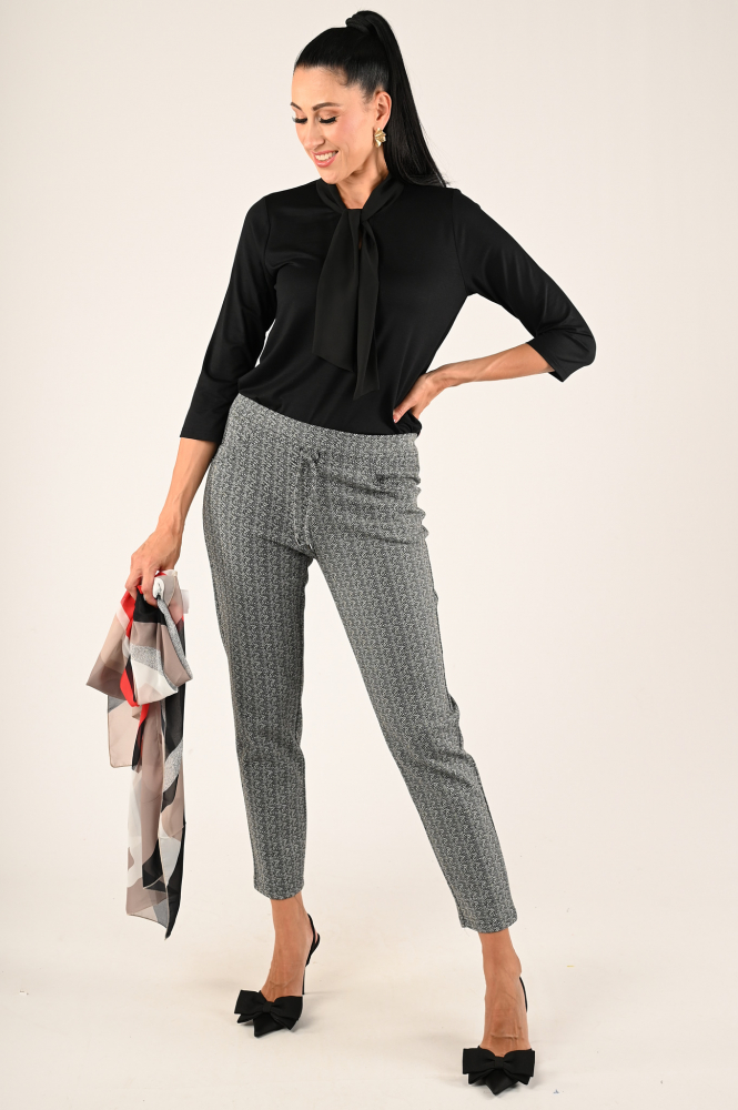 Frank walder 724401 Blouse driekwart mouw Zwart