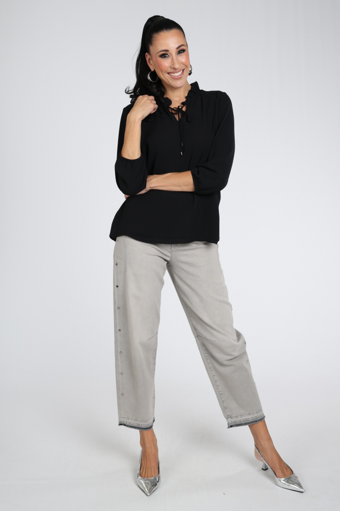 Marc Cain BR 51.37 W90 Blouse driekwart mouw Zwart