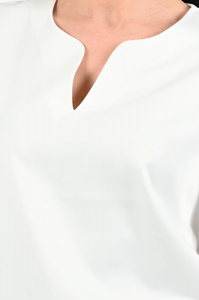 KYRA Ditte-s25 Blouse driekwart mouw Wit