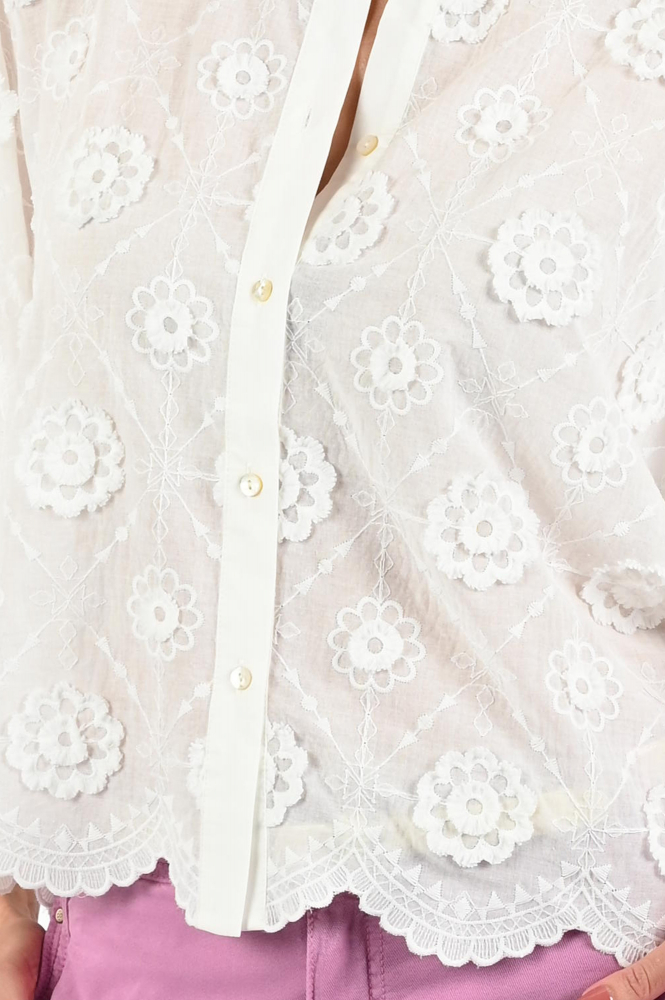 Summum 2s3286-12183 Blouse driekwart mouw Wit